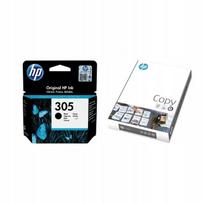 Rašalas HP 305 juodas 3YM61AE + kopijavimo popierius HP COPY