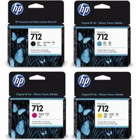 Rašalo kasetės HP 712, 4 vnt., originalios, skirtos DesignJet T210/T230/T250/T630/T650