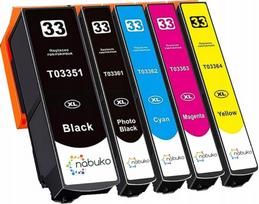 Rašalo kasetės Epson 33 XL, 5 vnt., tinka XP-530, XP-630, XP-640, XP-830