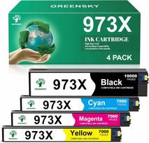 Rašalo kasetės HP 973X XL, juoda ir spalvotos, 4 vnt., tinka 452dw, 477dn, 477dw, 477dwt