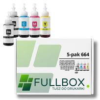 Rašalo kasetės EPSON 664 T664, 5 vnt., tinka EcoTank L386, L382, ITS L3050, L355, L365