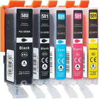 Rašaliniai kasetės CANON PGI-580, CLI-581, suderinamos su TS705a, TS6350a, TS6250, TS8350, TS9550