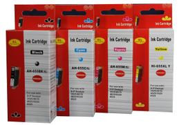 Rašalo kasetės HP 655XL, suderinamos, 5 vnt. (3520, 3525, 4615, 4625, 5500, 5525)