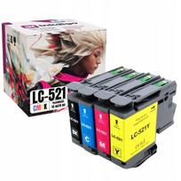 Rašalo kasetės LC-521, 4 vnt., tinka Brother DCP-J1260W, DCP-J1310DW, DCP-J1360DW spausdintuvams