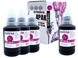Rašalo kasetės INK 101 XL juodos, 4 vnt., Epson Ecotank L4260/L6270/L6276/L4156 spausdintuvams