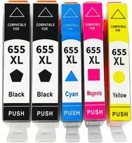 Rašalo kasetės HP Deskjet Ink Advantage 3525, 4615, 4625, 5525, 6520, 6525, 655 XL, 5 vnt.