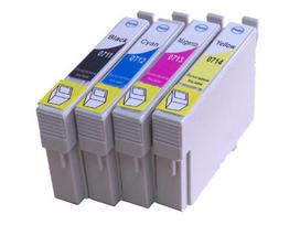 Rašalo kasetės Epson Stylus SX100/105/115/118/SX200/215/218, T0711/T0712/T0713/T0714, 4 vnt.