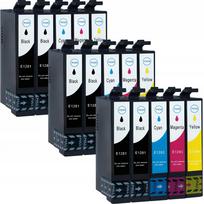 Rašalinės kasetės Epson Stylus BX305, SX125, SX130, SX230, SX235W, SX425W spausdintuvams, 15 vnt., XL