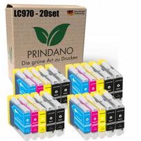 Rašalo kasetės Brother LC970 XL, 20 vnt., tinka DCP-135C, DCP-150C, DCP-330C, DCP-350C, MFC-260C