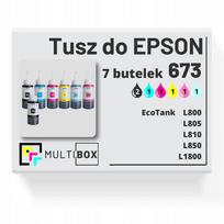 Rašalo rinkinys EPSON 673, 7 vnt., L805/L1800/L850, 2 juodi + CMY + LC + LM