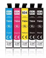 Rašalo kasetės EPSON 604XL, 5 vnt., suderinama su XP-2200, XP-2205, XP-3200, XP-3205
