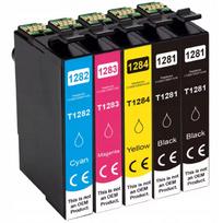 Rašalo kasetės rinkinys Epson T1281–T1284, 5 vnt., tinka SX125, SX235W, SX425W