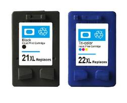 Rašalo kasečių rinkinys HP 21xl + 22xl, tinkamas DeskJet f4180, f2180, f2280, f380