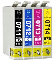 Rašalo kasetės Epson T0711–T0714, T0891–T0894 XL, 4 vnt., S21, D92, SX100, SX115, SX210, SX215, SX218