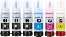 Rašalo rinkinys 6x 103 XL Epson EcoTank L3110/L3150/L3160/L3210/L3211/L3251/L3256