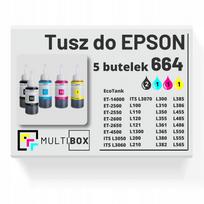 Rašalo kasetės EPSON EcoTank T664, 5 vnt., tinka L365, L355, L382, L121, L455, L210