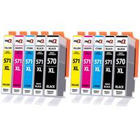 Rašalo kasetės Canon PGI570 XL, 10 vnt., tinka PIXMA MG5750, MG6850, MG7750, TS5050 spausdintuvams