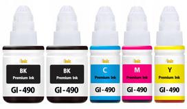 Rašalo rinkinys Canon Pixma G1411/G2400/G2411/G3400/G3411/G3416 spausdintuvams, 5 vnt., GI-490