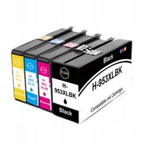 Rašalo kasetės 4x 953 XL su nauju lustu, tinka HP OfficeJet PRO 7720, 7730, 7740, 8710, 8720 spausdintuvams