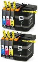 Rašalo kasetės LC-529XL/LC-525XL, 8 vnt., Brother DCP-J100/DCP-J105/MFC-J200 spausdintuvams