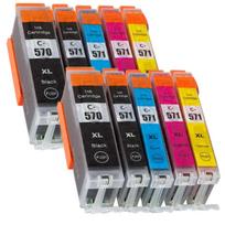 Rašalo kasetės CANON PGi570 XL, 10 vnt., tinkamos PIXMA MG5750, MG6850, MG7750 spausdintuvams