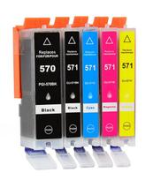 Rašalo kasetės CANON PGI-570, CLI-571, Pixma MG5750/MG6850/MG7750, XL, 5 vnt.