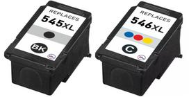 Didelės talpos rašalo kasetės Canon PG 545 ir CL 546, tinka iP2820, MG2450, MG2950, MG3050, MX495, TS3150