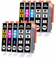 Rašalo kasetės HP 655 XL, 10 vnt., tinka Deskjet Advantage 3525, 4615, 4625, 5520, 5525, 6520, 6525