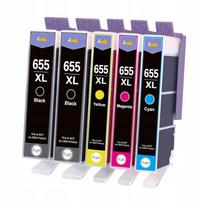 Rašalo kasetės 655 XL, 5 vnt., tinka HP 3525, 4615, 4625, 5525, 6520, 6525 spausdintuvams