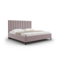 Dvigulė lova šviesiai rožinės spalvos audiniu dengta su sandėliavimo vieta su lovos grotelėmis 180x200 cm Casey – Mazzini Beds
