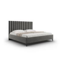 Dvigulė lova pilkos spalvos audiniu dengta su sandėliavimo vieta su lovos grotelėmis 160x200 cm Casey – Mazzini Beds