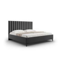 Dvigulė lova tamsiai pilkos spalvos audiniu dengta su sandėliavimo vieta su lovos grotelėmis 160x200 cm Casey – Mazzini Beds