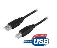 Deltaco USB 2.0 cable Type A/B male 3m (USB-230S) Black