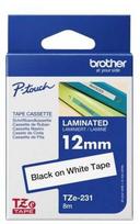 BROTHER Label Printer Tape MK231 12mm x 8m Black on White