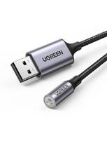 UGREEN CM477 USB to 3.5mm Mini Jack Audio Adapter / grey