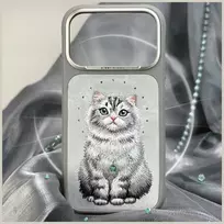 Nimmy case LUCKY FASHION CAT compatible with MagSafe for IPHONE 18 Pro Max/17 Pro Max grey