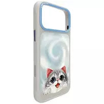 Nimmy case BIG EYED LYING SILVER SHADED CAT compatible with MagSafe for IPHONE 18 Pro Max/17 Pro Max grey