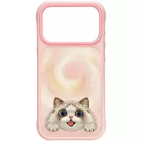 Nimmy case BIG EYED LYING RAGDOLL CAT compatible with MagSafe for IPHONE 18 Pro Max/17 Pro Max pink