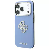 GUESS Case Smooth  AND  Big Strass Logo for iPhone 18 Pro Max / 17 Pro Max blue