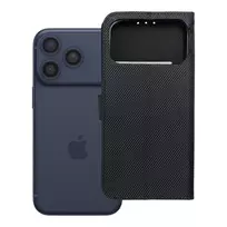 OEM Flip case for iPhone 17 PRO MAX / 18 PRO MAX 4Card RFID anti-theft tech fabric black