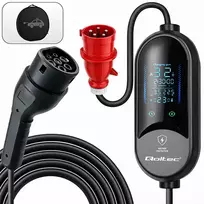 Qoltec Mobile EV Electric Car Charger with 2-in-1 Type 2 Adjustment | 7kW | 230V | CEE 32A | LED | 5m