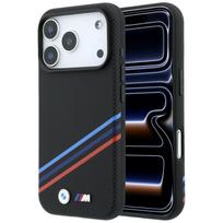 BMW M Quadrille Kevlar Print Tricolor Lines  AND  Metal Logo MagSafe Case for iPhone 18 Pro Max / 17 Pro Max black