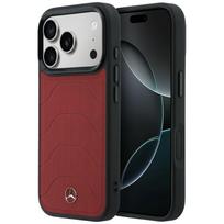 Mercedes Leather Mesh with Bow Line MagSafe Case for iPhone 17 Pro Max - Red