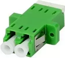 SYNERGY 21 LC/APC Fiber Optic Coupler, Duplex, Singlemode 9/125µm, Green, Ceramic Sleeve, Flanged, with One-sided Laser Protection