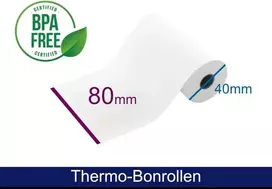 ARTDEV Termopopieriaus ritinėlis 80x40x12 mm Baltas tiesioginio terminio spausdinimo kvitų ritinėlis