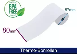 ARTDEV terminio popieriaus rulonas 80x57mm 12mm šerdis 40m 48g/m² baltas, skirtas T2 mini 50