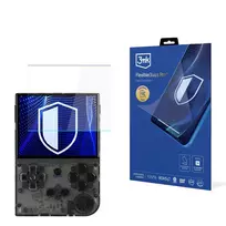 Apsauginis stiklas 3MK PROTECTION FlexibleGlass Pro, skirtas Anbernic RG35XX (3,5 colio) - 0,3 mm hibridinis stiklas, 7H kietumas, oleofobinė danga, be burbuliukų