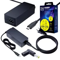 3MK PROTECTION 3mk HARDY® nešiojamojo kompiuterio maitinimo adapteris 65W, skirtas IBM/Lenovo/Asus/Toshiba/Acer/Compaq/HP/Dell, 20V USB-C/DC 5.5x2.5mm