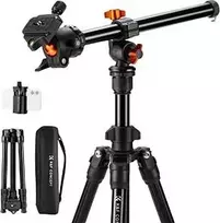 K&F Concept KF09.101V6 Camera Tripod with Boom Arm Black