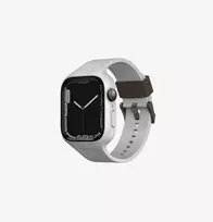 UNIQ Monos 2in1 Apple Watch dirželis su dėklu Series 4/5/6/7/8/9/SE/SE2/SE3 44/45mm Chalk Grey